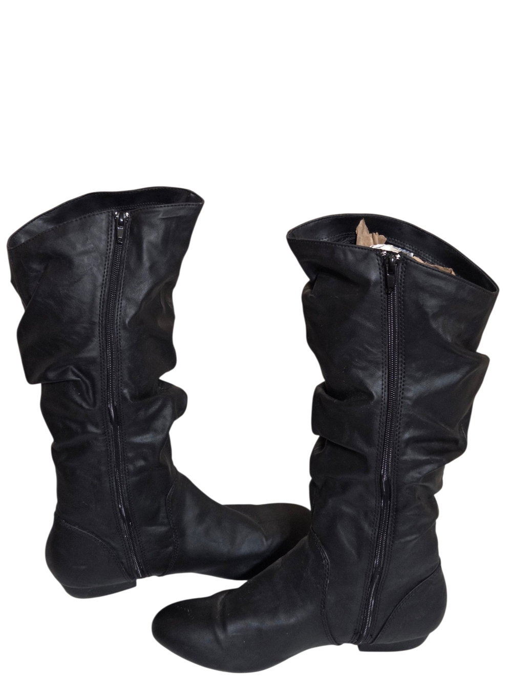 Lower East Side Black Slouchy Mid-Calf Boots